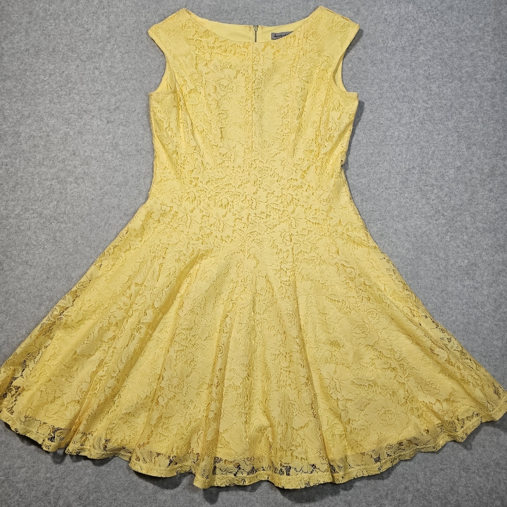 Danny & Nicole Lacy Sleeveless Yellow Dress Womens Size 12